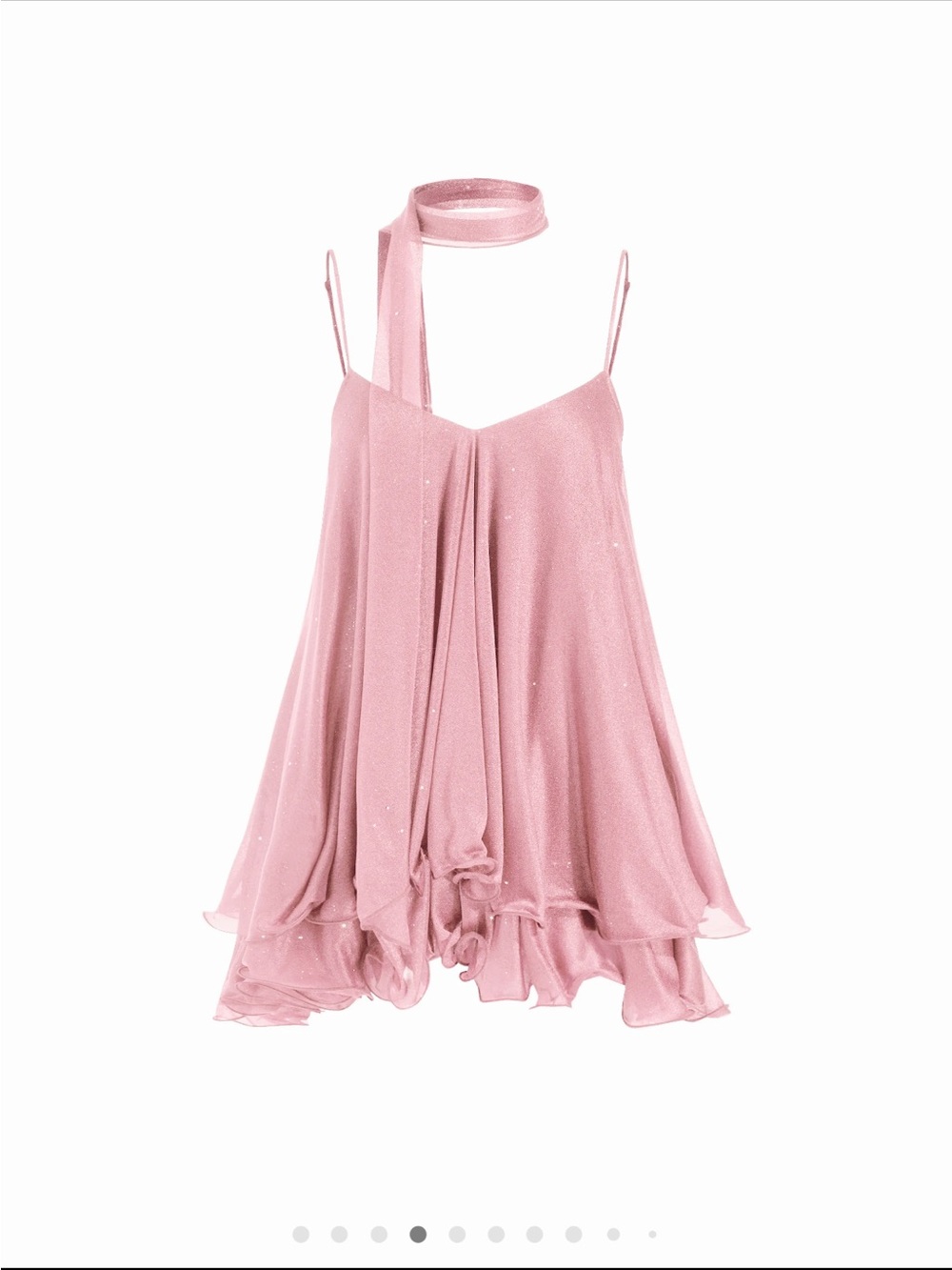 Pink Chiffon Ruffled Halter Mini Dress💗 - Picture 2 of 2
